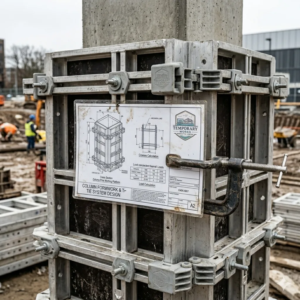 Column formwork on site